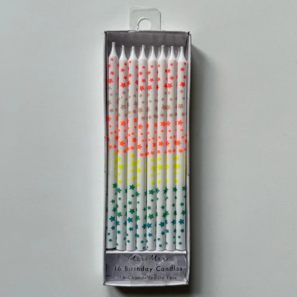 Meri Meri Star Pattern Birthday Candles - 2 Packs of 16